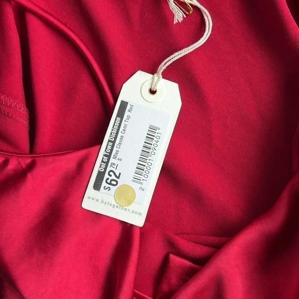 NWT draped cami holiday cherry Red base layer winter‎ glam small